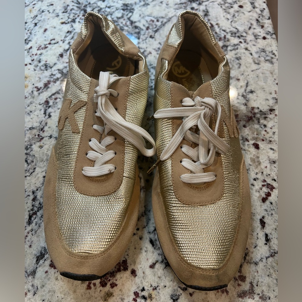 Golf and tan sneakers